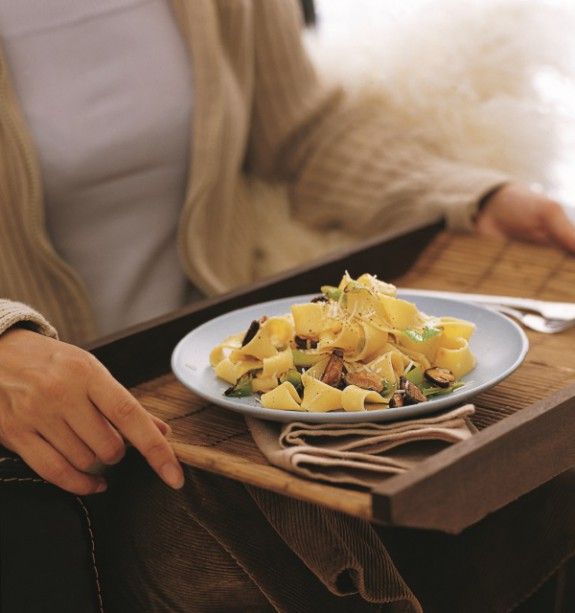 Pappardelle with leeks and shiitake mushroomsReady in 30page 60