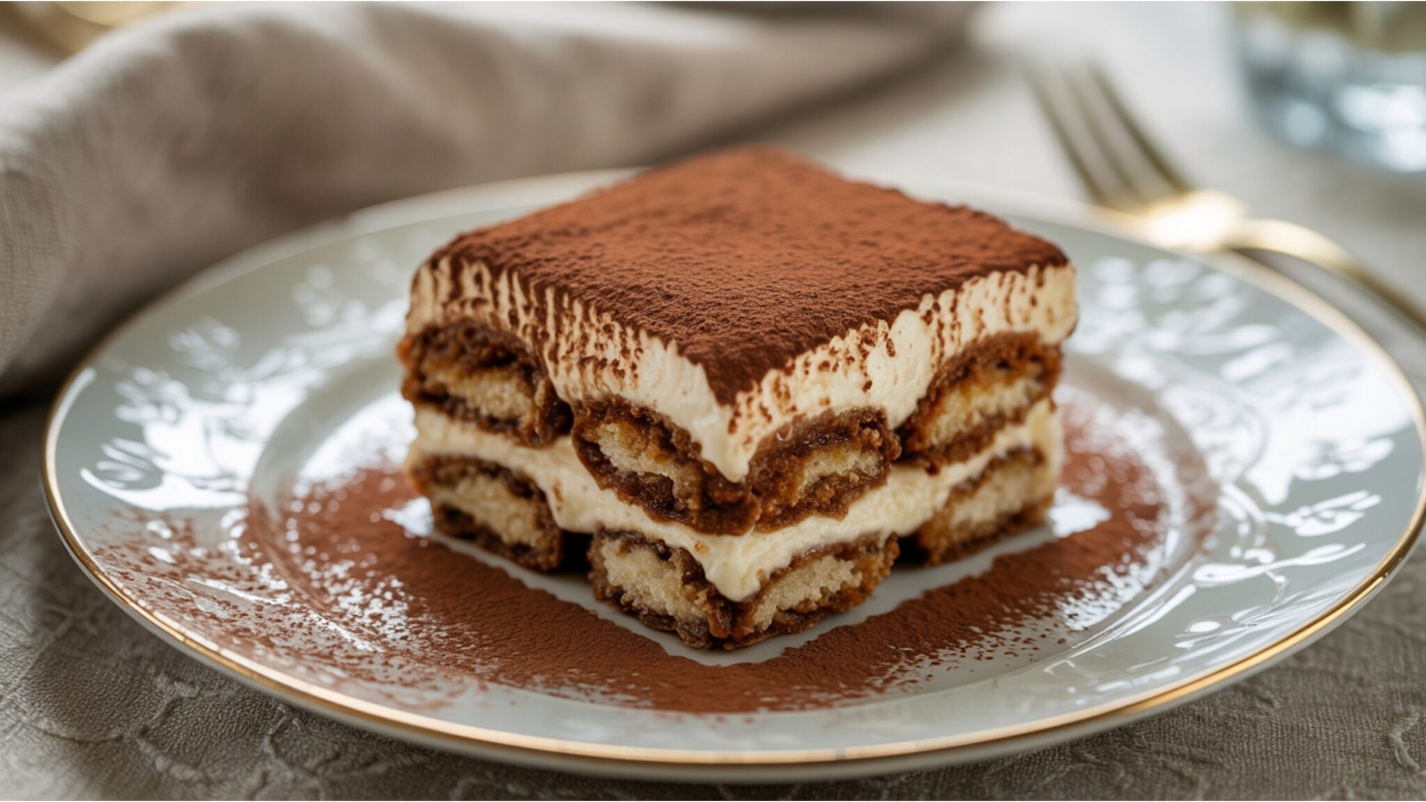 Close-up,Of,Tiramisu,Slice,,Layers,Of,Cream,And,Soaked,Sponge,
