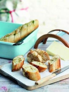 Garlic bread with cheese and oregano