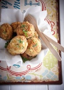 Zucchini balls with feta and herbs