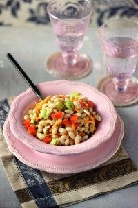 salata me aspra fasolia k mpeikon