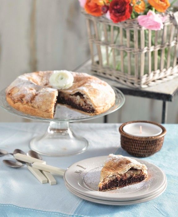 sokolatopita me mpananes