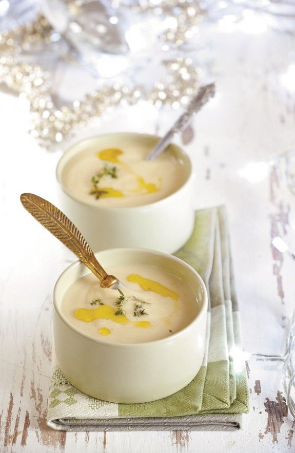 soupa veloute patatas me ladi troufas