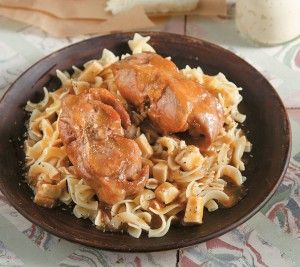 Dreamy rabbit stew with garlic paste and Ladotyri cheese