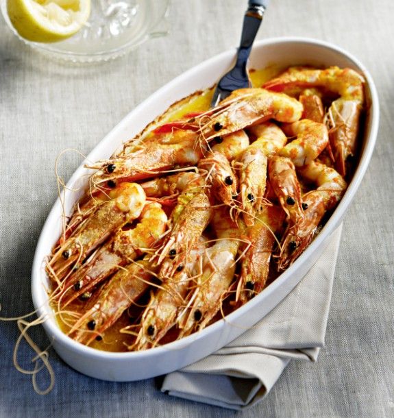 GARIDES-STO-FOYRNO-ME-BOYTYRO-KAI-LEMONI