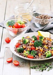 Tasty quinoa, broccoli and sweet potato salad