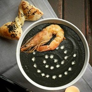 Black shrimp soup