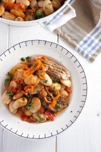 Elephant beans and eggplant bake