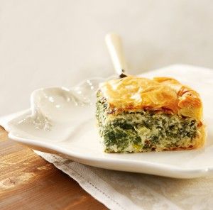 Crisp spanakopita with feta cheese
