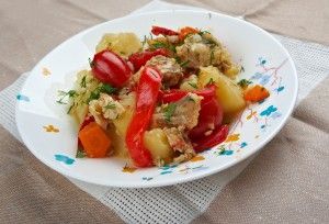 Mediterranean fish and vegetable casserole