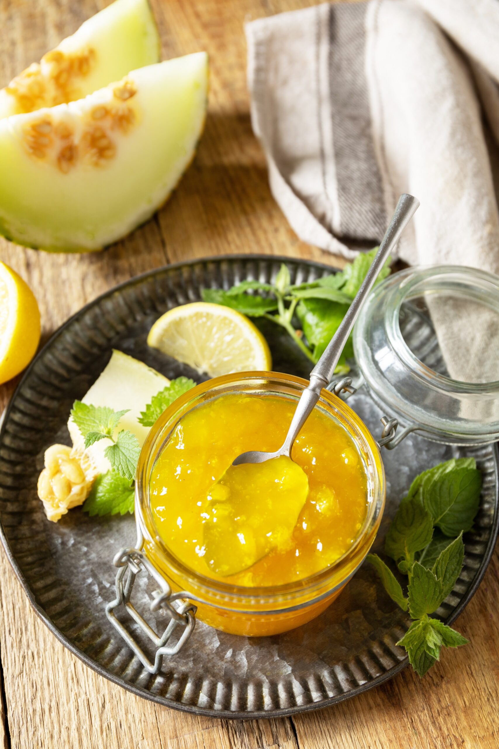 Homemade,Preserve.,Sweet,Melon,And,Citrus,Jam,Or,Jelly,In
