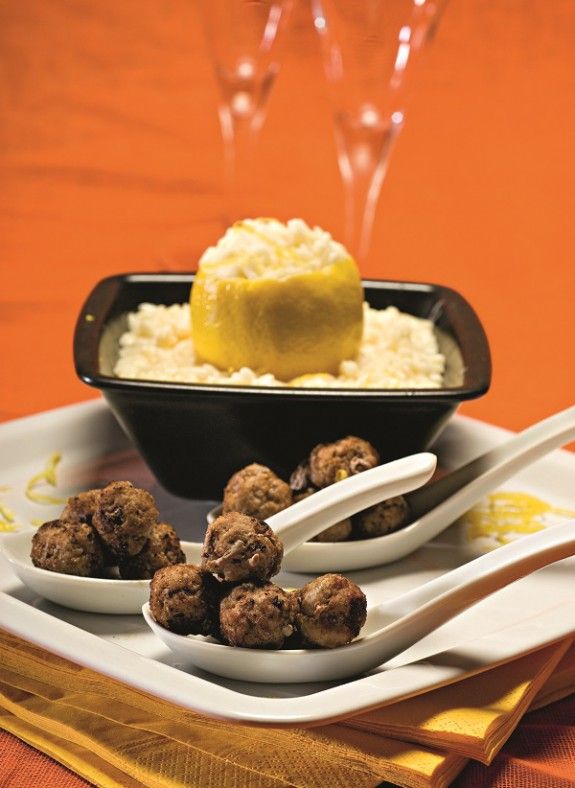 lemonato rizoto me keftedakia