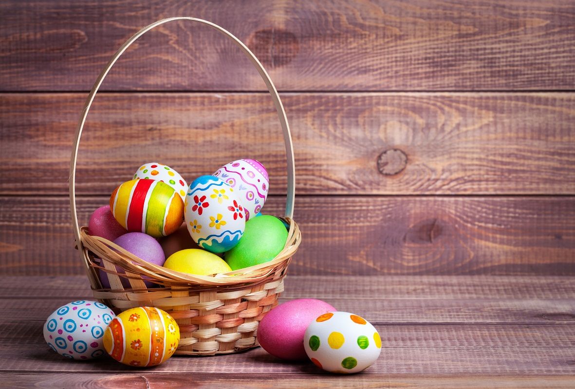 Easter eggs in the basket