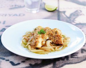 bakaliaros-me-aromata-kouvas-575×650