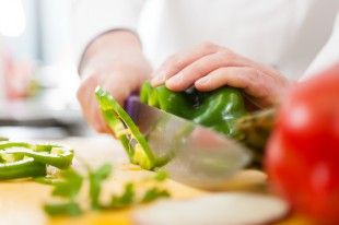 Chef at work in his kitchen