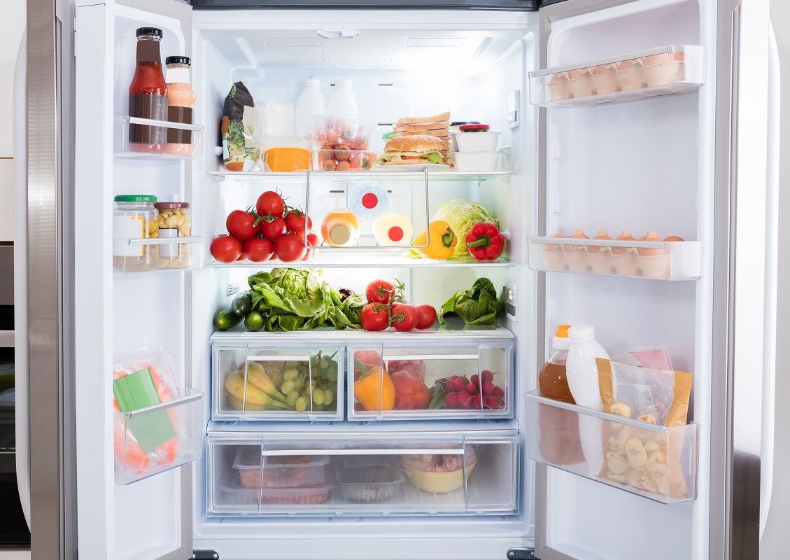 Refrigerator With Fruits And Vegetables