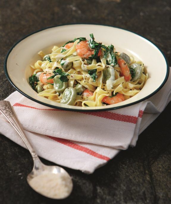 taliateles me garides kai koukia