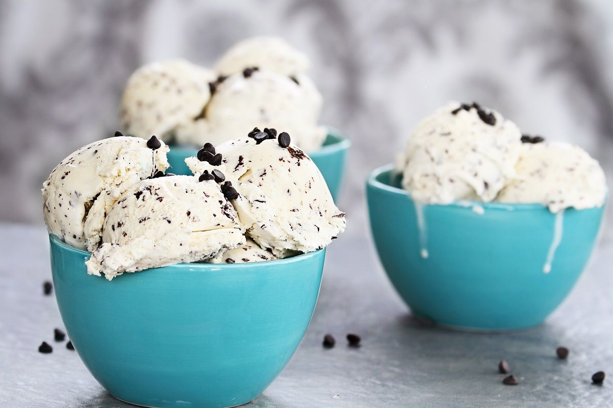 Three Bowls of Chocolate Chip Ice Cream