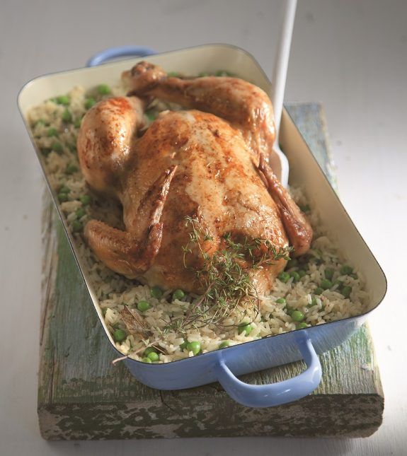 kotopoulo sto foyrno me ryzi