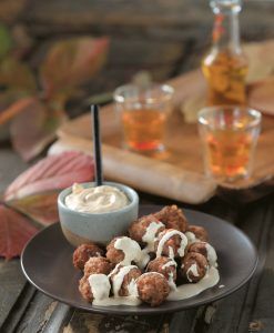 Pork meatballs with soft cheese sauce