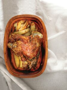 Roasted lamb with potatoes