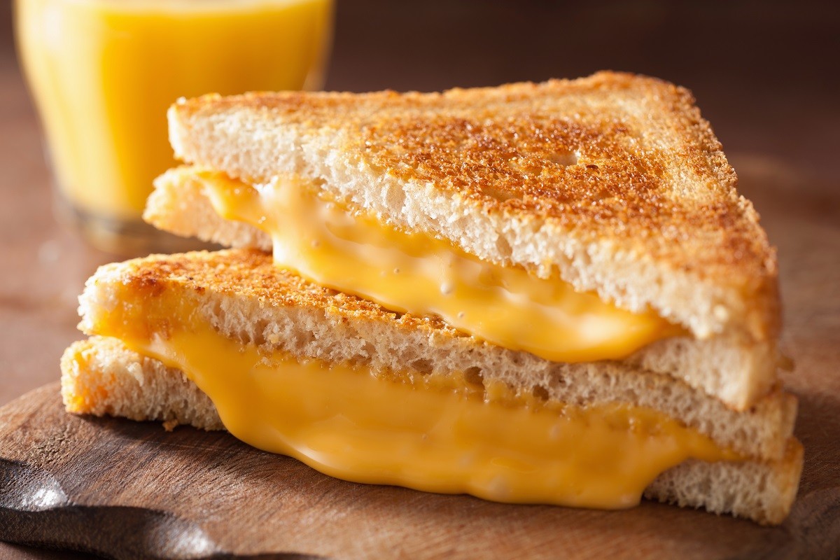 homemade grilled cheese sandwich for breakfast
