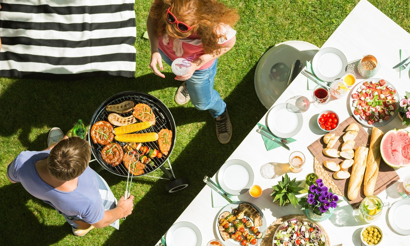 Man grilling food