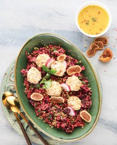 Bulgur, beetroot and feta salad