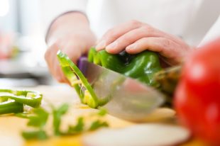 Chef at work in his kitchen