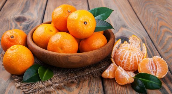 Juicy orange tangerines
