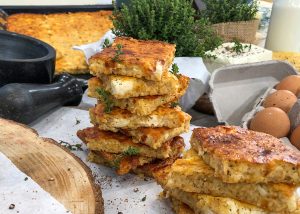 Tarhana pie with feta and herbs