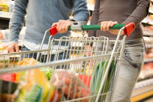 Couple shopping in a supermarket