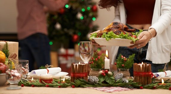Serving Christmas table