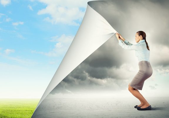 19908005 – image of young pretty woman changing reality