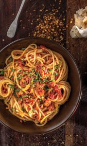 Pasta with spetzofai sauce