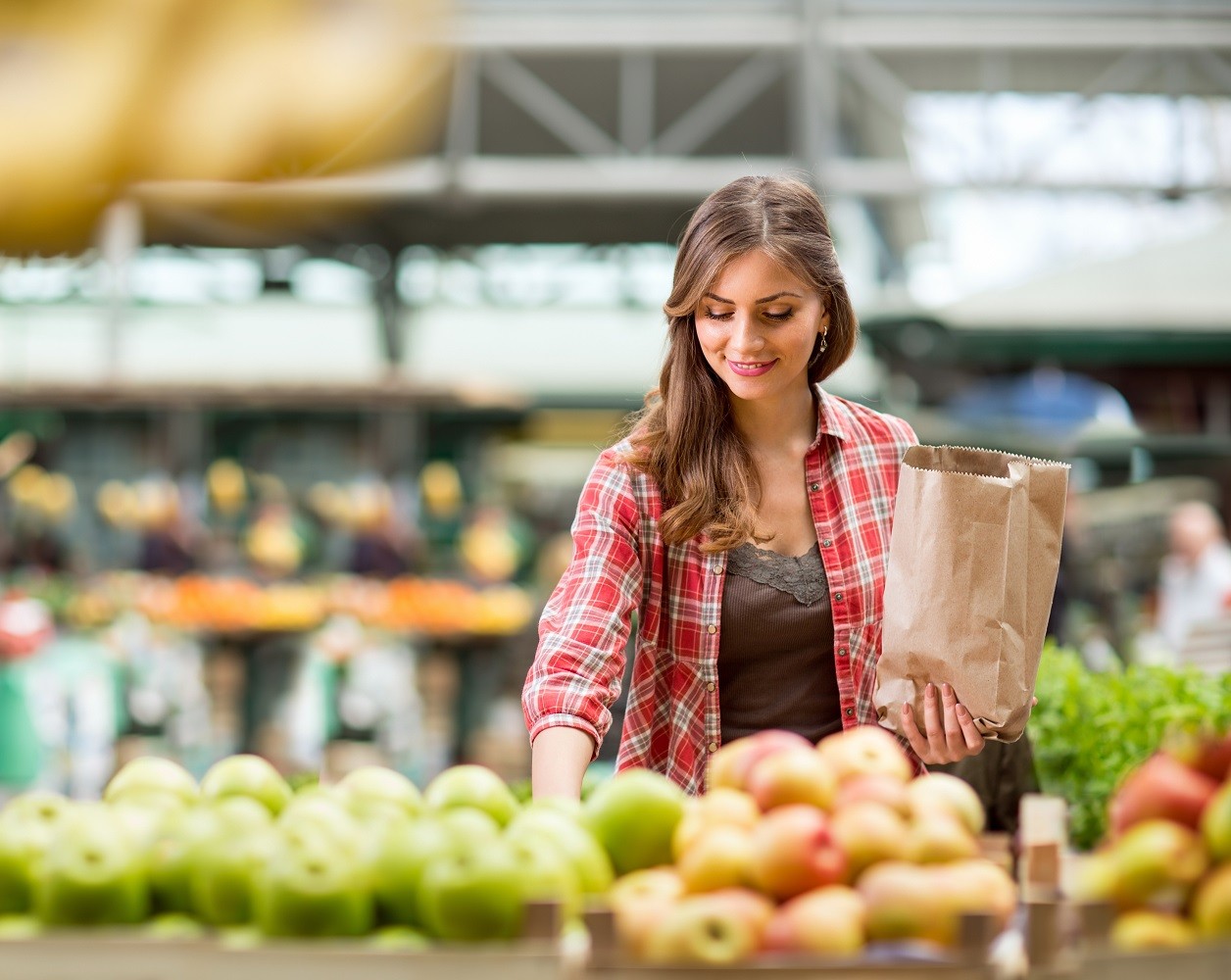 shopping woman buying at the market