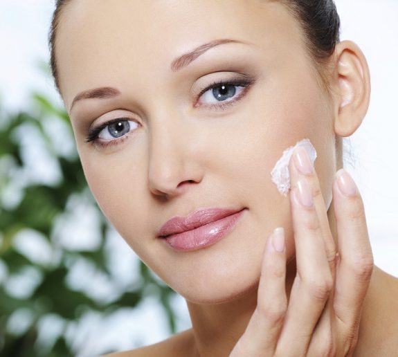 Woman caring of her face