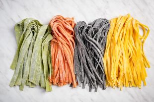 Variety of fresh raw homemade pasta