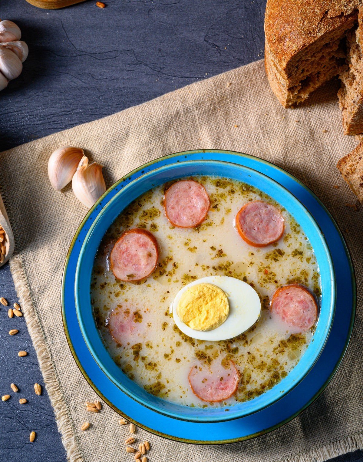 Easter in Polish: sour flour soup for Easter breakfast (Żurek)