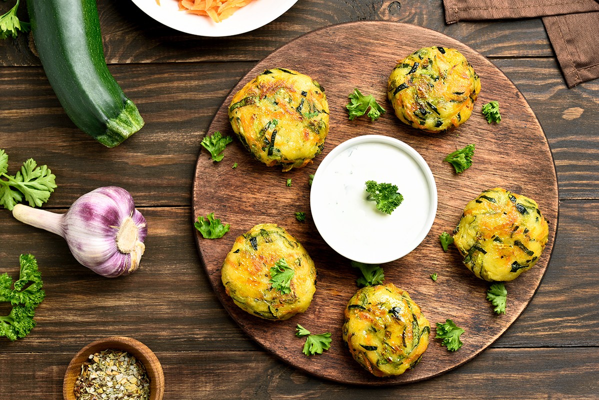 Vegetable cutlet from carrot, zucchini, potato