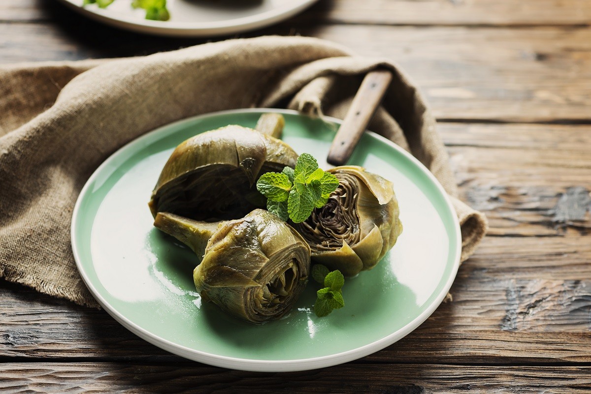 Traditional italian artichoke «alla romana»