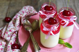 Traditional  italian delicious dessert pannacotta.