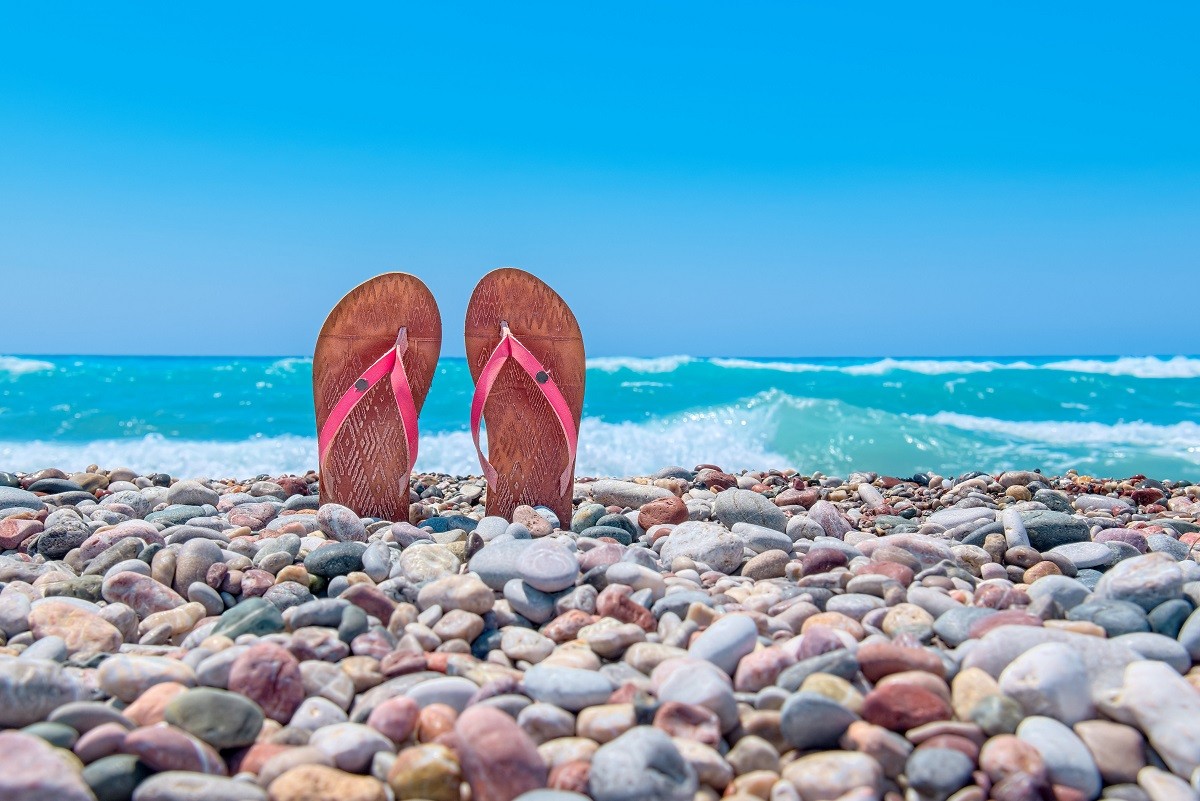 Sandals on the beach