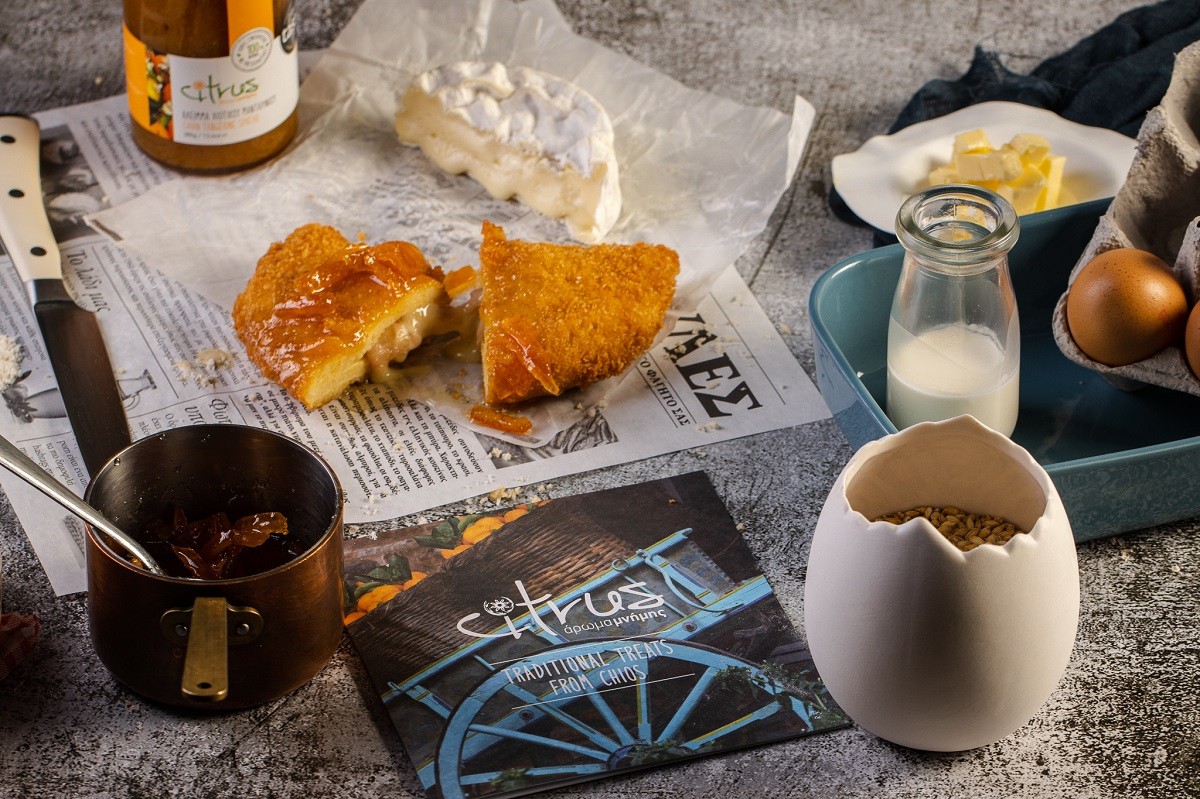 Citrus Chios_Crispy Pancake γεμιστά με cambembert και Γλυκό Φλούδα Χιώτικου Μανταρινιού CITRUS by Αλέξανδρος Τσιοτίνης