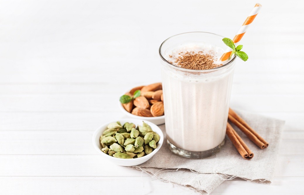 Indian almond lassi beverage