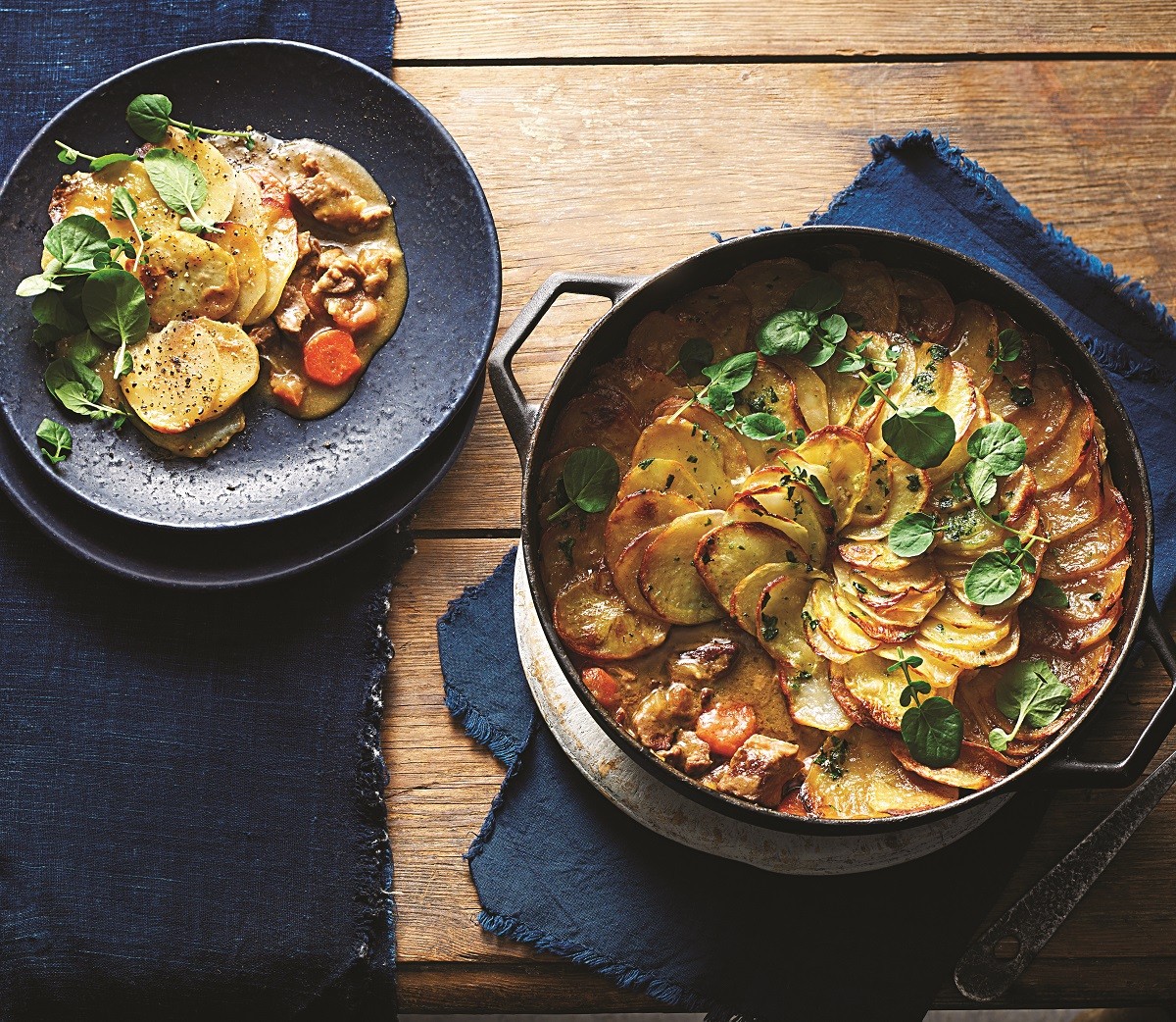 lamb hotpot with wild garlic and watercress butter