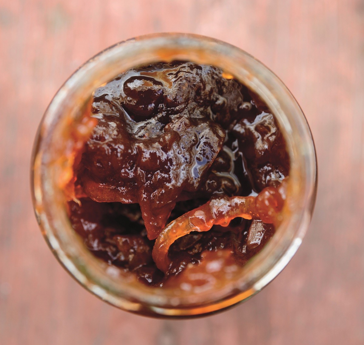 Can with chutney shot from above