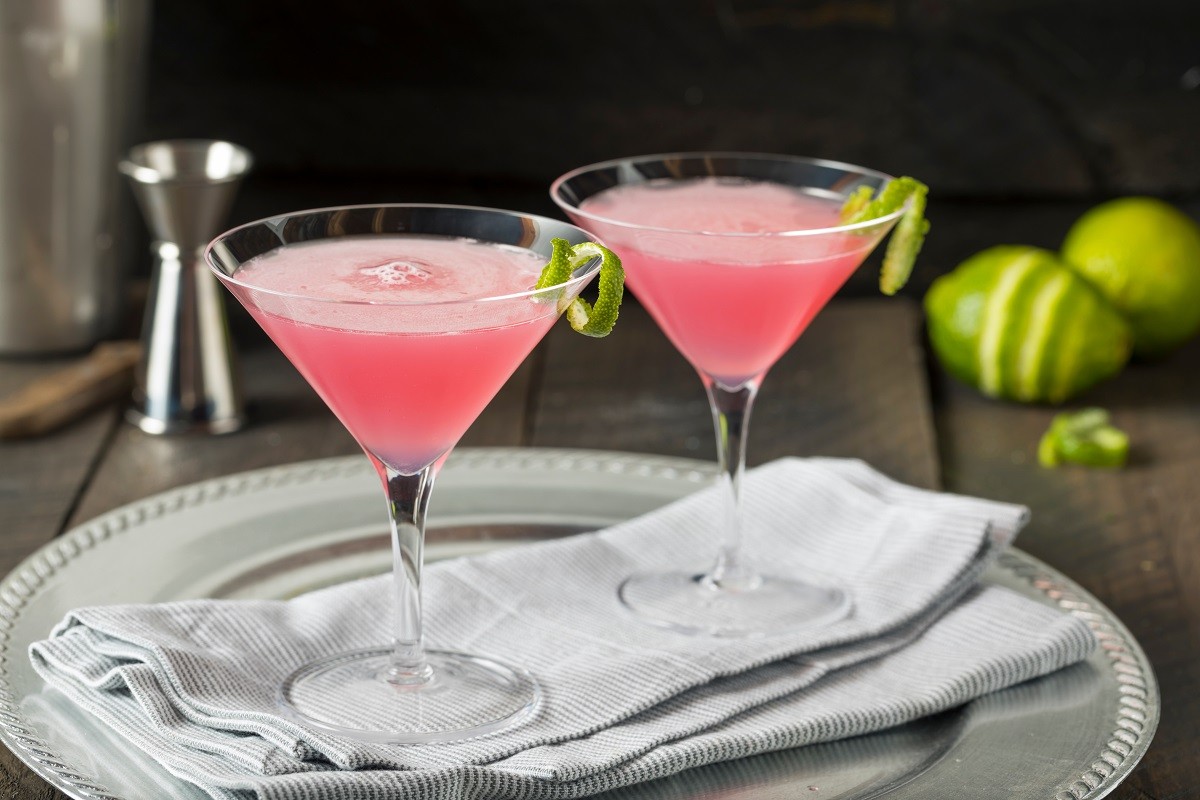 Homemade Pink Vodka Cosmopolitan Drink