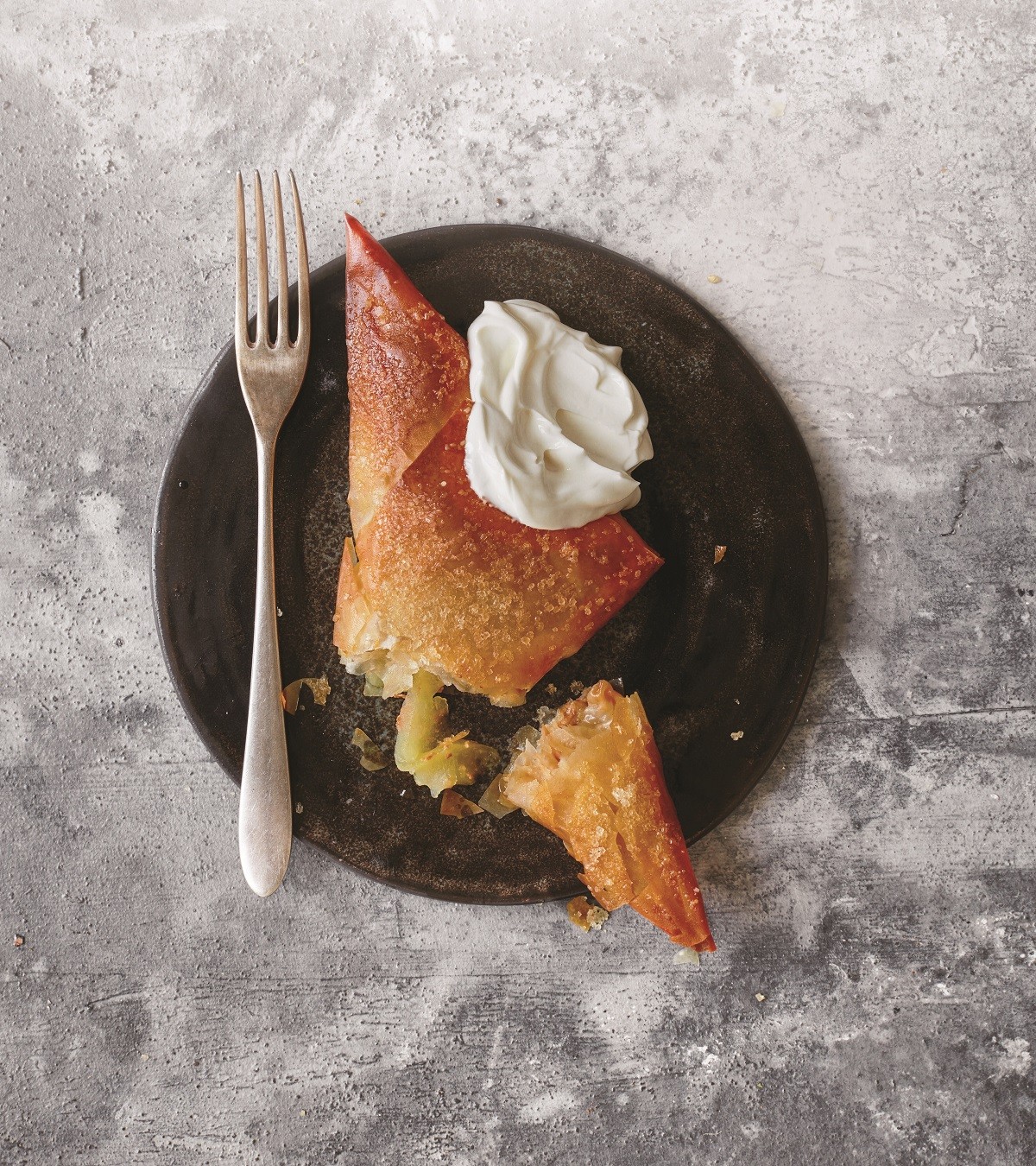 Dulce de leche and apple filo turnovers