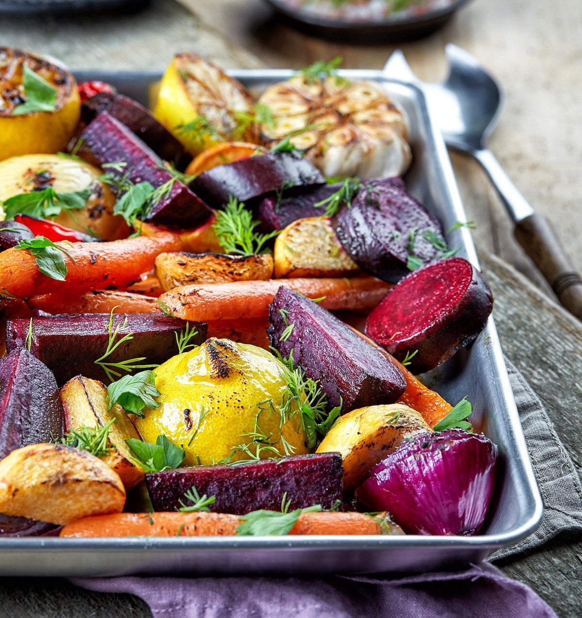 Roasted fruits and vegetables